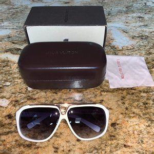 LOUIS VUITTON EVIDENCE White/Gold Sunglasses Retail $950